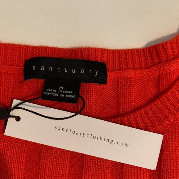 Sanctuary Sweater Womens M Medium Tomato Lillith Wool Blend Crew Neck Pullover - Picture 8 of 13